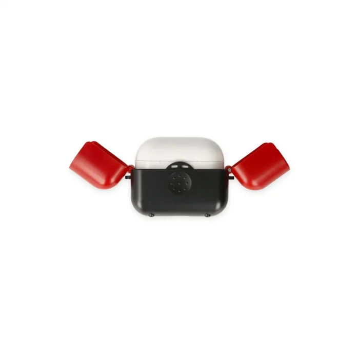 BUĞZ Airpods 3 (3.nesil) Basmalı Kılıf - Siyah-kırmızı