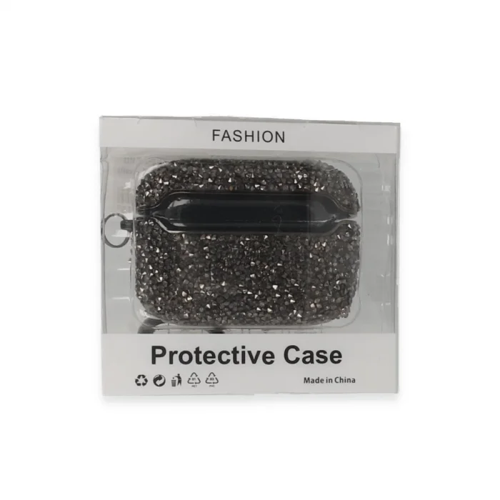 BUĞZ Airpods 3 (3.nesil) Mira Taşlı Kılıf - Siyah