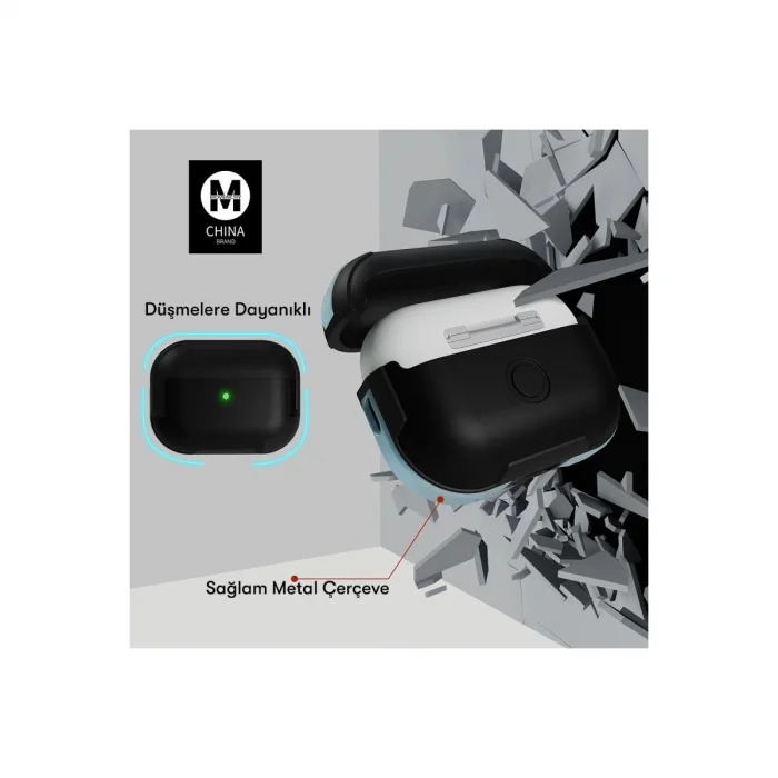 BUĞZ Airpods 3 (3.nesil) Mo-a8 Armor Kılıf - Kırmızı