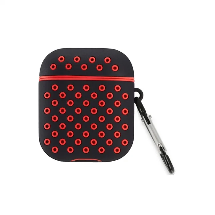 BUĞZ Airpods 3 (3.nesil) Spor Delikli Kılıf - Siyah-kırmızı