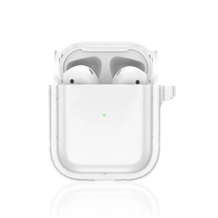BUĞZ Airpods 4 (4.nesil) Shiny Şeffaf Kılıf - Beyaz