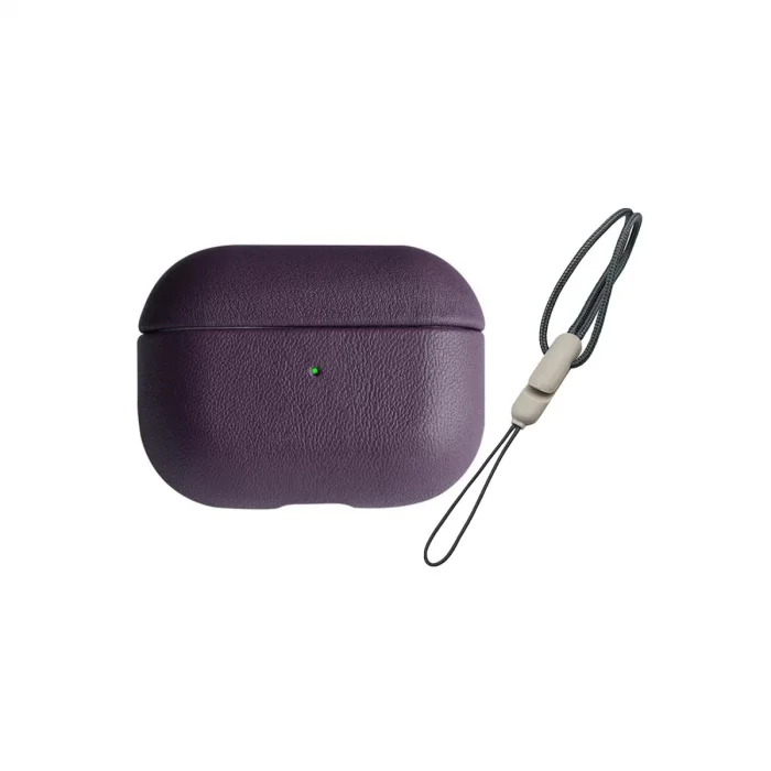 BUĞZ Airpods Pro 2 (2.nesil) 405 Deri Kılıf - Mor