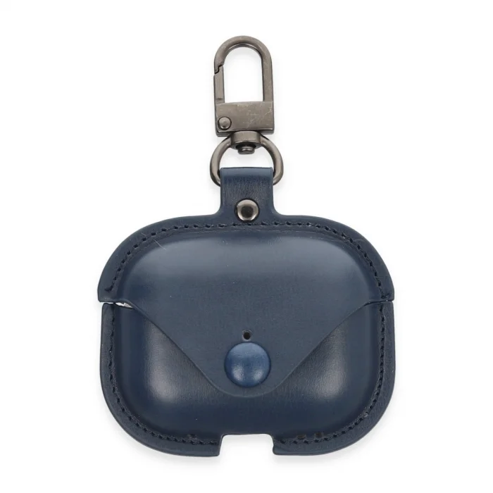 BUĞZ Airpods Pro 2 (2.nesil) Çanta Deri Kılıf - Lacivert