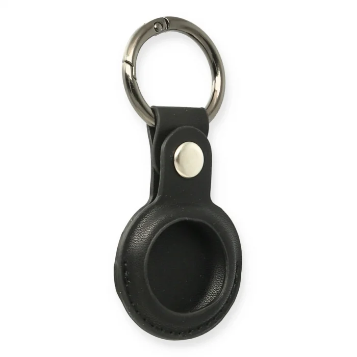 BUĞZ Airtag Anahtarlık Deri Kılıf - Siyah