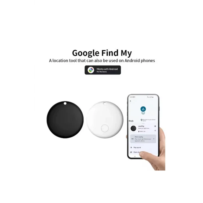 BUĞZ Airtag Android Konum Belirleme Akıllı Takip Cihazı Smart Finder Beyaz