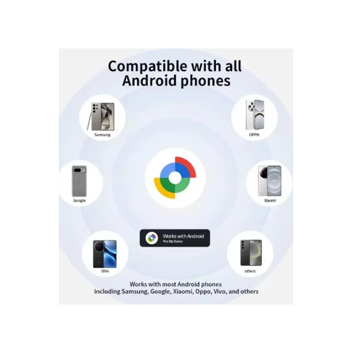 BUĞZ Airtag Android Konum Belirleme Akıllı Takip Cihazı Smart Finder Beyaz