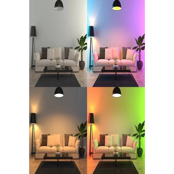 BUĞZ Akıllı ampul E27 duy 8,5 watt beyaz ışık uzaktan kumandalı dim özelliği renkli - E27 Duy Tipi
