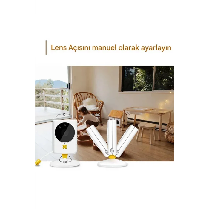 BUĞZ Akıllı Bebek Kamerası Monitörlü Karşılıklı Konuşma Özellikli Sıcaklık İzleme 2.4 İnç Bebek Kamerası - Lisinya