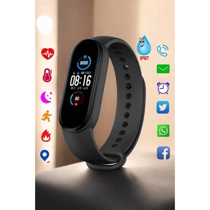  Akıllı Bileklik Fitness ve Sağlık İçin Akıllı Bileklik Adım Sayar, Kalp Atışı, Uyku İzleme