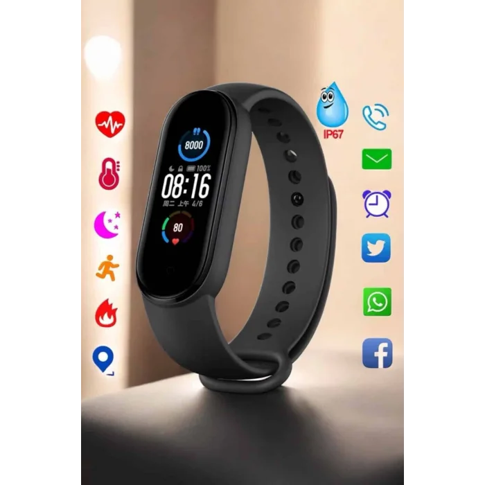 BUĞZ Akıllı Bileklik Fitness ve Sağlık İçin Akıllı Bileklik Adım Sayar, Kalp Atışı, Uyku İzleme - BUĞZ