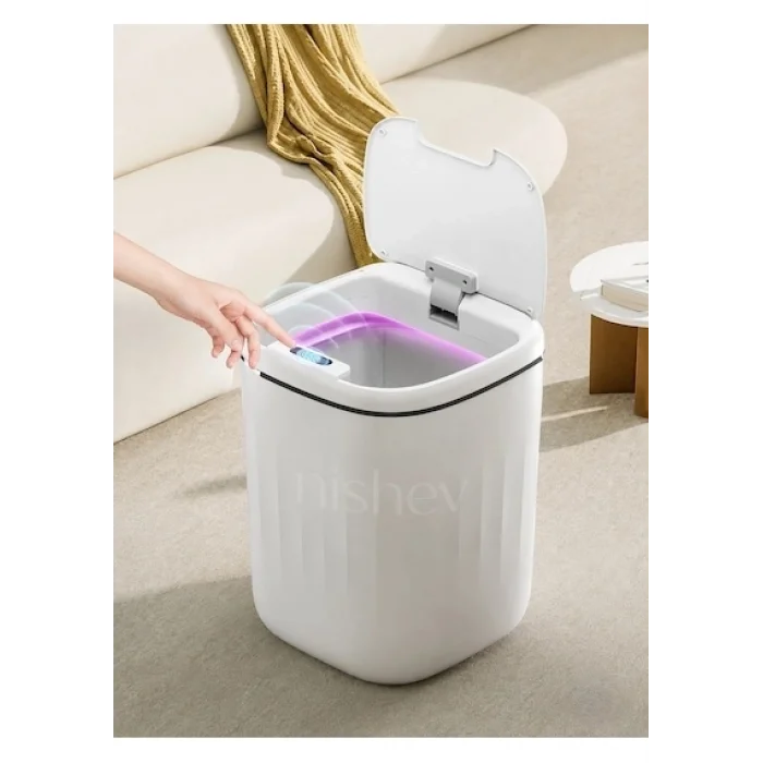 BUĞZ Akıllı Çöp Kovası Büyük Boy 20 Litre UV Işık Sensörlü Sessiz