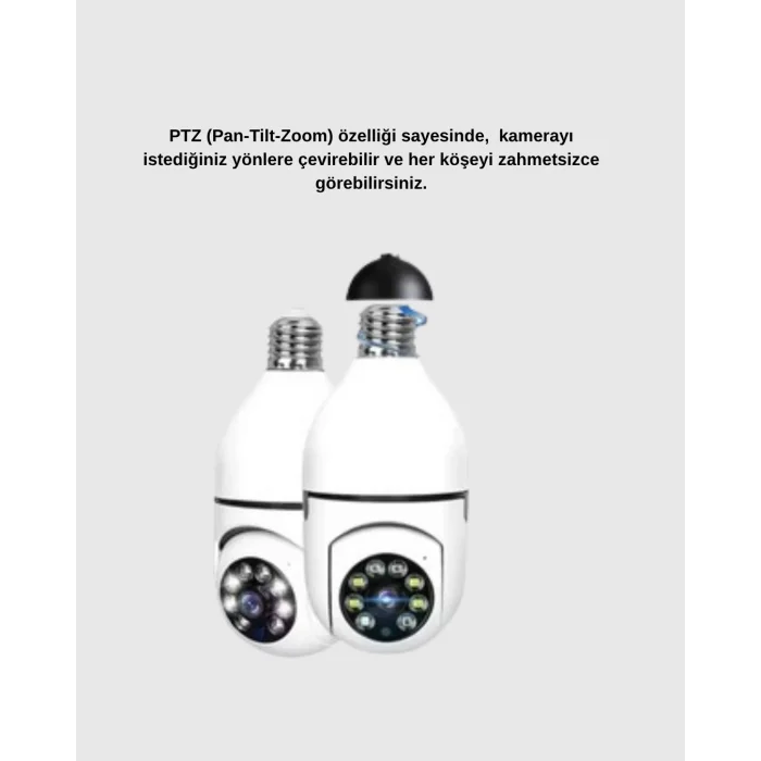 BUĞZ Akıllı Duylu 360° Güvenlik Kamerası – PTZ Özellikli, Uzaktan Kontrollü Akıllı Kamera