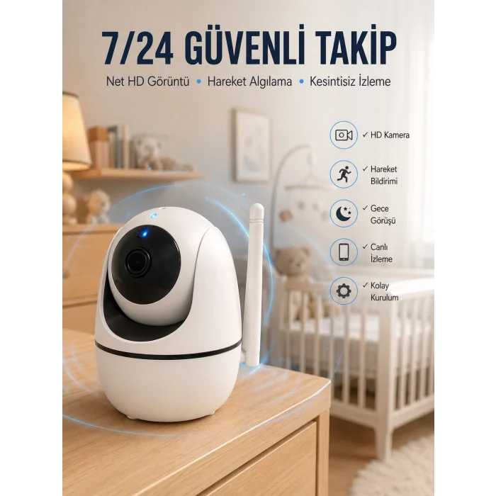BUĞZ Akıllı Güvenlik Kamerası HD Görüntü Kalitesi Hareket Algılama Wifi Kamera Yeni Nesil