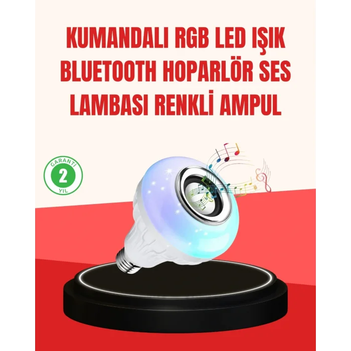 BUĞZ Akıllı LED Ampul – E27 Uyumlu ve Müzik Çalarlı Tasarım