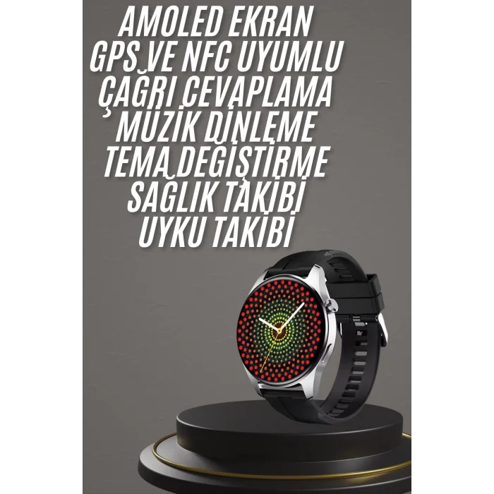  Akıllı Saat 1.5 Inç Amoled Ekran Çift Kordonlu GPS NFC Uyumlu