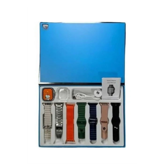 BUĞZ Akıllı Saat 7 Kordon Hediyeli Takvim Alarm Nabız Ölçer Bildirim Görme Sesli Görüşme - BUĞZ