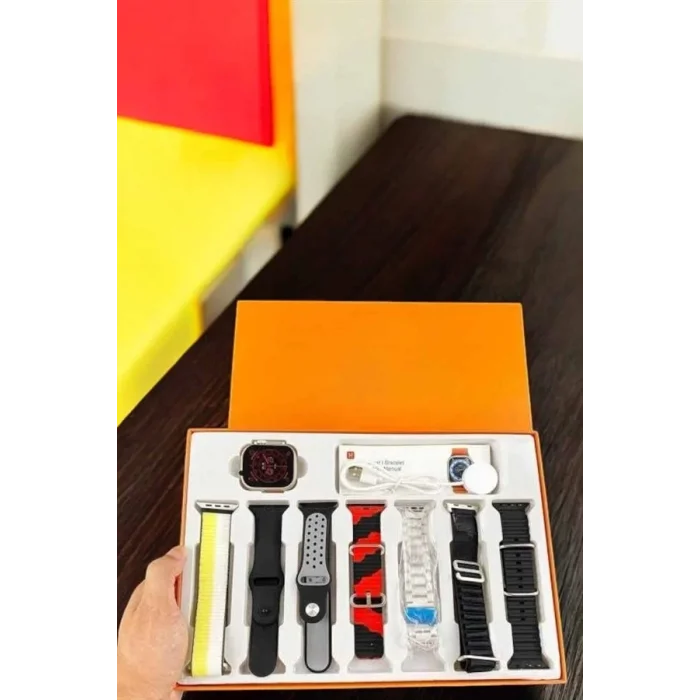  Akıllı Saat 7 Kordonlu Bildirim Görebilen Metal Kordon GPS Özelliği