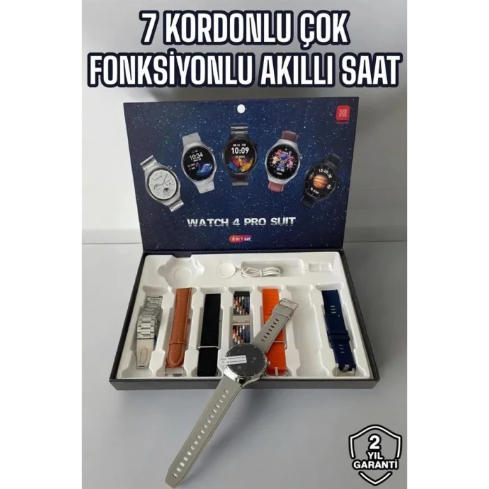  Akıllı Saat 7 Kordonlu Yeni Nesil Arama Cevaplayan Çok Fonksiyonlu