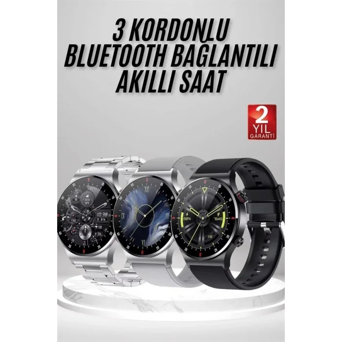BUĞZ Akıllı Saat Amoled Ekran Bluetooth Bağlantılı Sesli Görüşme Nabız Ölçer