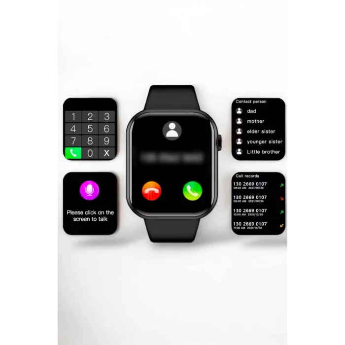  Akıllı Saat Arama Cevaplayan Dokunmatik Ekran Bleutooth Bağlantılı