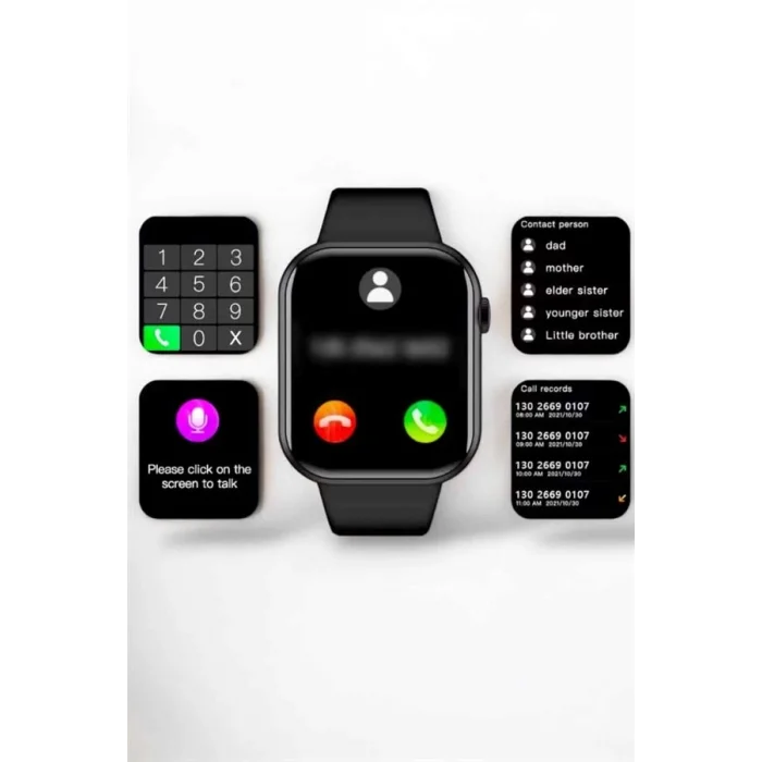  Akıllı Saat Arama Cevaplayan Dokunmatik Ekran Bleutooth Bağlantılı