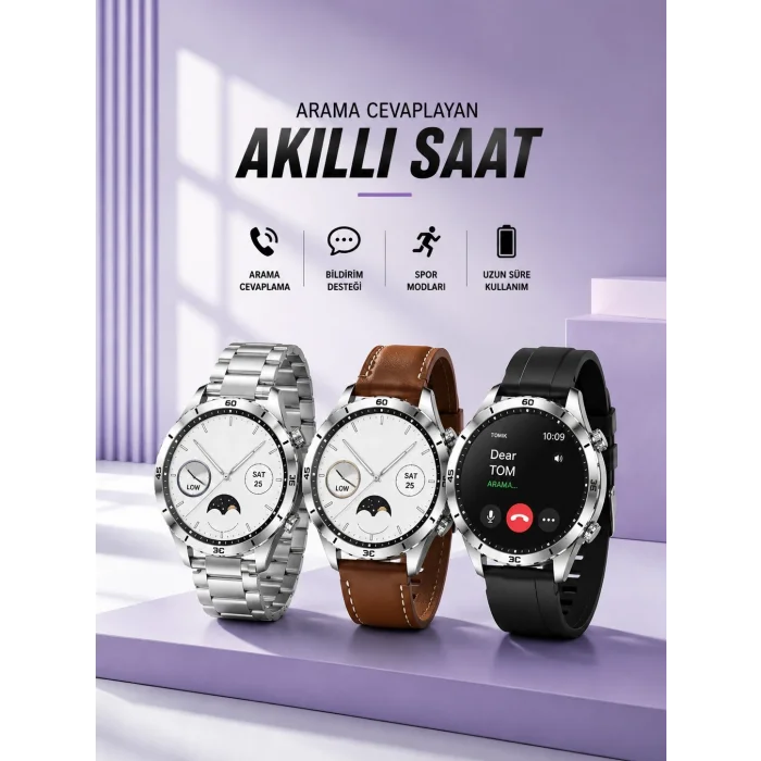 BUĞZ Akıllı Saat Bildirim Görme Sesli Görüşme Çoklu Kordon GPS Takibi