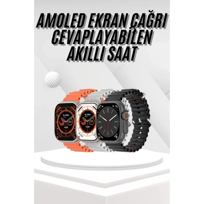  Akıllı Saat Bleutooth Bağlantılı Akıllı Saat Amoled Ekran 49 MM