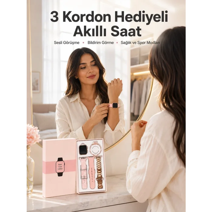 BUĞZ Akıllı Saat Bluetooth Bağlantılı Aksesuar Hediyeli GPS Takibi