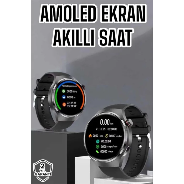 BUĞZ Akıllı Saat Bluetooth Bağlantılı Amoled Ekran Uyku ve Sağlık Takibi - BUĞZ