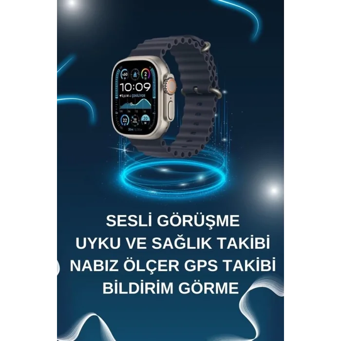  Akıllı Saat Bluetooth Bağlantılı NFC ve GPS Uyumlu Nabız Ölçer Sesli Görüşme