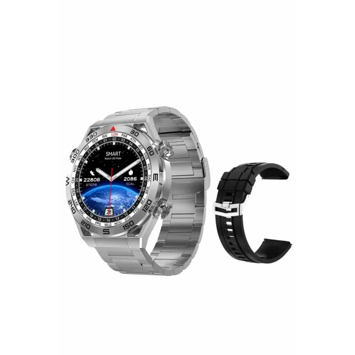 BUĞZ Akıllı Saat Çelik Kordonlu Amoled Ekran Android ve İOS Uyumlu Çağrı Cevaplayabilen - BUĞZ