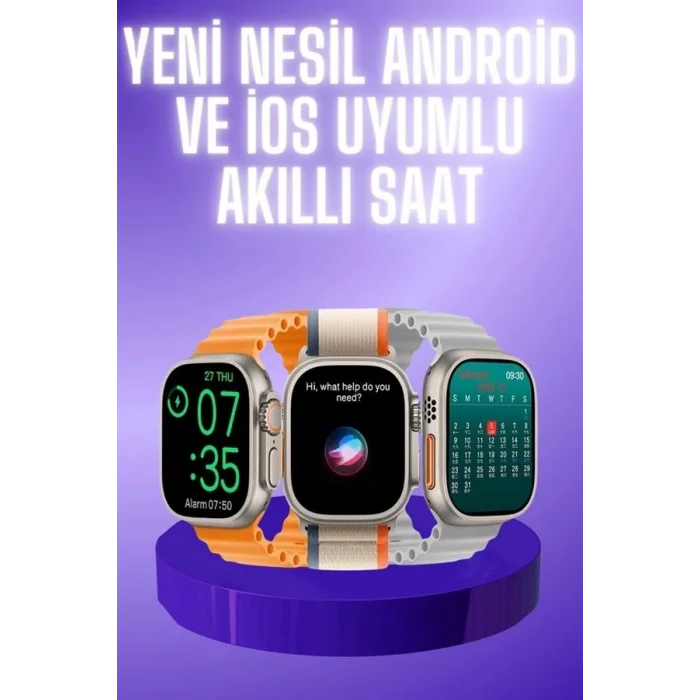  Akıllı Saat Çok Fonksiyonlu Unısex Sosyal Medya Girişli Bluetooth Bağlantılı