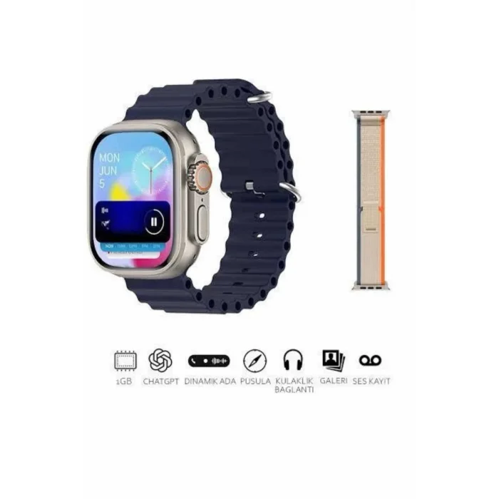  Akıllı Saat Çok Fonksiyonlu Unısex Sosyal Medya Girişli Bluetooth Bağlantılı