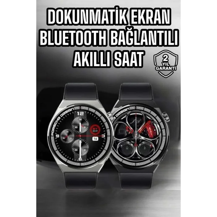 BUĞZ Akıllı Saat Dokunmatik Ekran Sesli Görüşme ve Bildirim Görme Sağlık Takibi - BUĞZ