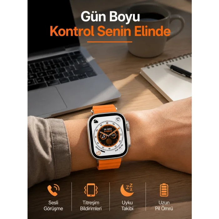 BUĞZ Akıllı Saat GPS Özelliği Bildirim Görme Adımsayar Sesli Görüşme Yapabilen Yeni Nesil