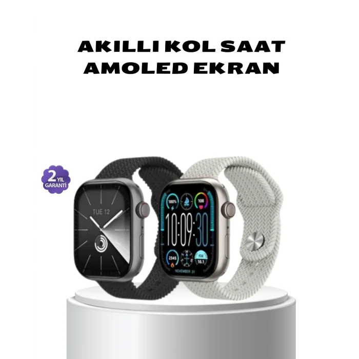 BUĞZ Akıllı Saat Kablosuz Şarjlı Bluetooth 5.2 Arama Bildirim Sesli Asistan 420 mAh