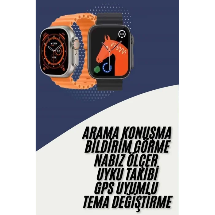 BUĞZ Akıllı Saat Kordon Hediyeli Güçlü Batarya Kapasiteli Titreşimli Bildirim Görme Unisex