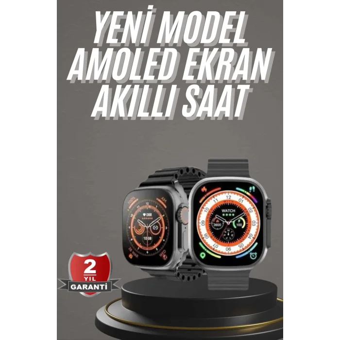  Akıllı Saat Kordon Hediyeli Güçlü Batarya Kapasiteli Titreşimli Bildirim Görme Unisex