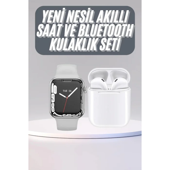  Akıllı Saat Kulaklık Hediyeli Uyku ve Sağlık Takibi Yapabilen Uzun Ömürlü