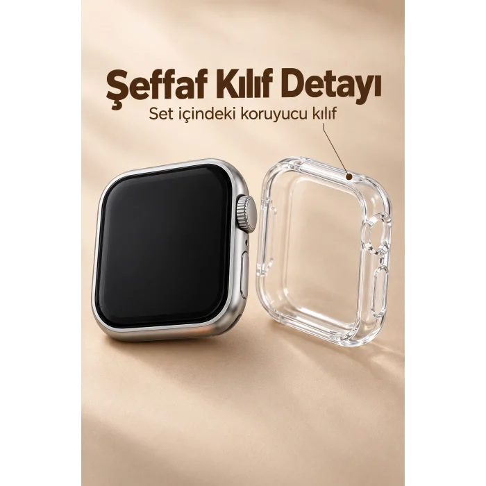 BUĞZ Akıllı Saat Kulaklık ve Şeffaf Kılıflı Set - BUĞZ