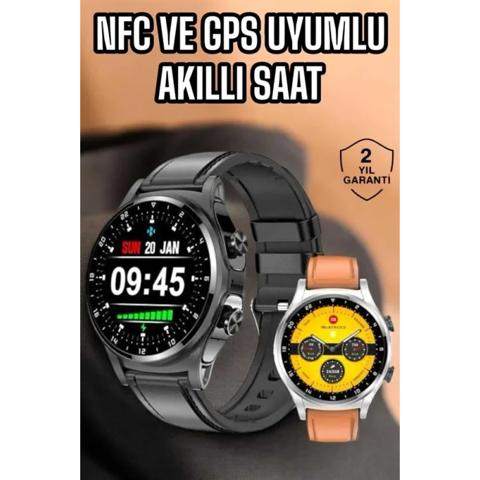 BUĞZ Akıllı Saat Nabız Ölçer Uyku Takibi Sesli Görüşme Bildirim Görme