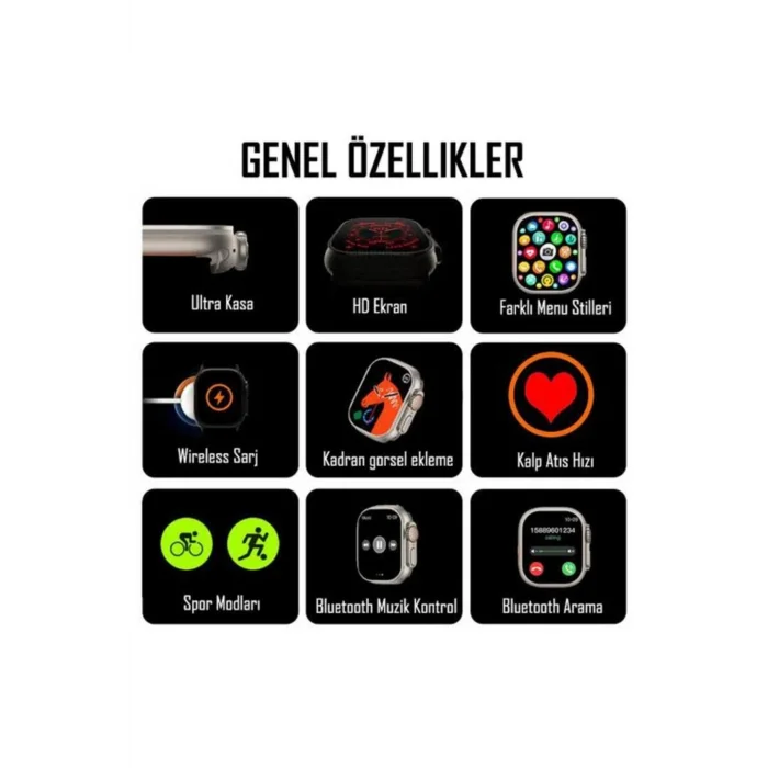 BUĞZ Akıllı Saat - Renk: Gri, Kasa Renk: Gümüş, Kordon Renk: Siyah | Teknik Özellikleri ve Kullanım