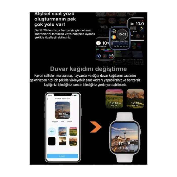 BUĞZ Akıllı Saat Siyah Sim Kartlı GPS Nabız Uyku Takip 1000-2000 mAh Batarya Deri Kordon