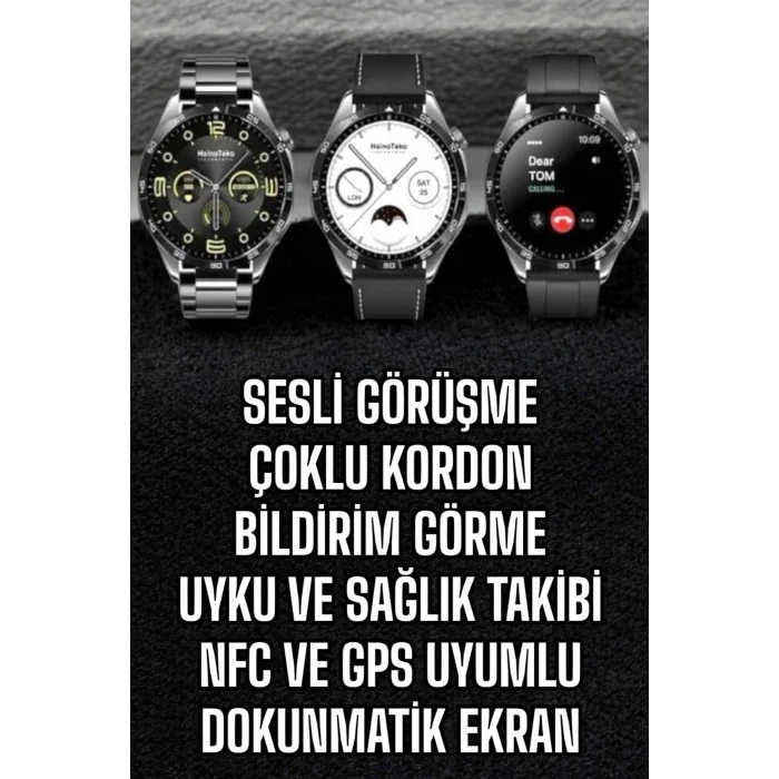 BUĞZ Akıllı Saat Titreşimli Amoled Ekran Uyku ve Sağlık Takibi Sesli Görüşme