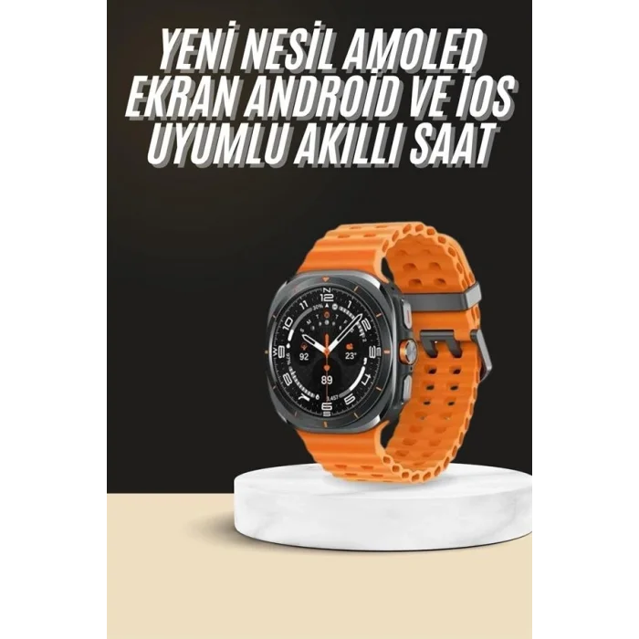 BUĞZ Akıllı Saat Unısex Zarif Görünümlü Titanyum Kasa Amoled Ekran Müzik Dinleme