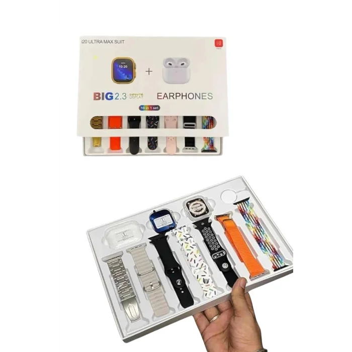 BUĞZ Akıllı Saat ve Air Pro Kulaklık 7 Kordonlu Çok Fonksiyonlu İkili Set - BUĞZ