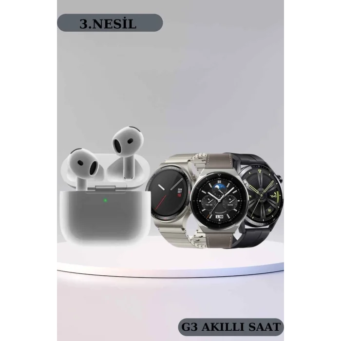 BUĞZ Akıllı Saat ve Kulaklık Seti Bildirim Görme Arama Cevaplama ANC Özelliği - BUĞZ