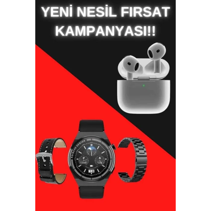 BUĞZ Akıllı Saat ve Kulaklık Seti Bildirim Görme Arama Cevaplama ANC Özelliği - BUĞZ