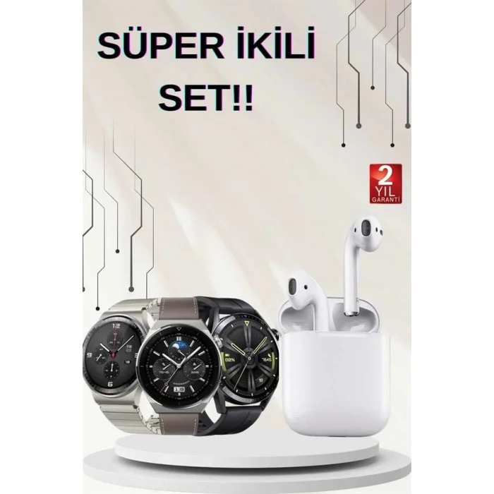 BUĞZ Akıllı Saat ve Kulaklık Seti Dokunmatik Ekran 5.0 Bluetooth Bağlantılı Sesli Görüşme