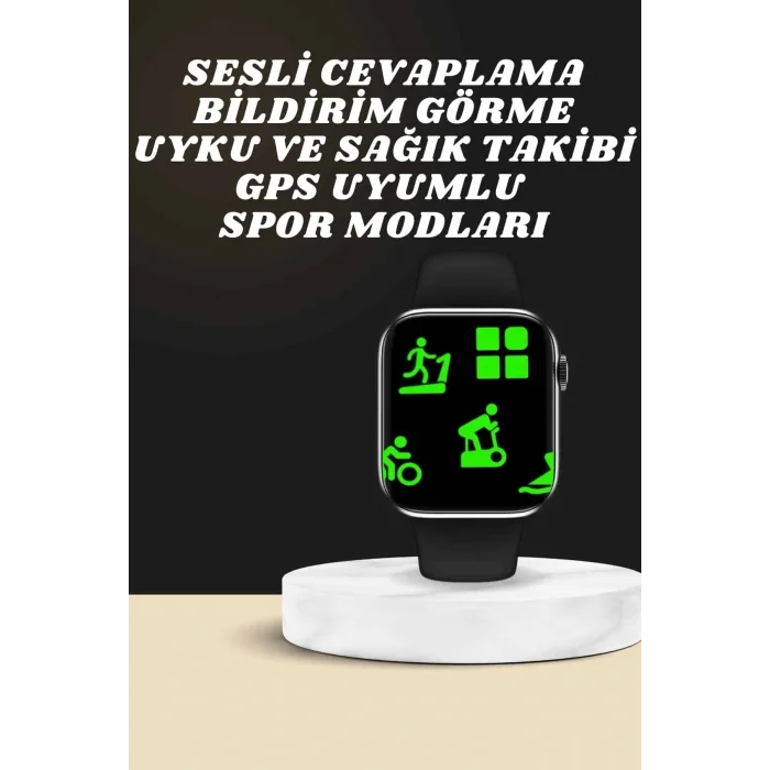 BUĞZ Akıllı Saat Wireless Şarj Yüksek Çözünürlüklü Müzik Dinleme Sesli Cevaplama